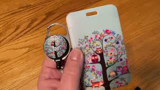 WoEluone ID Badge Holder with Retractable Badge Reel Review, So pretty! But the carabiner doesn't wo