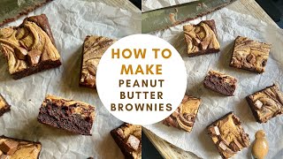 how to make peanut butter brownies - easy baking recipe!