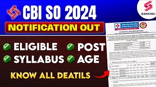 CBI SO 2024 Notification Out | Central Bank Of India Notification 2024 | CBI SO New Vacancy 2024