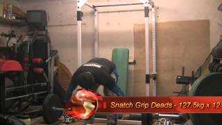 Beltless Deadlifts - 155kg x 3 x 8 - Snatch Grip - 127 x 12 x 2 - 06.01.2014