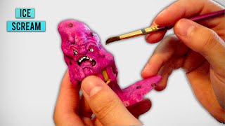 Making A SCREAMING ICE CREAM - Diorama / Polymer Clay / Sculpture/ Walkthrough / Tutorial