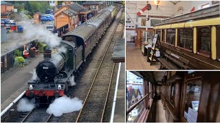 Steam loco in action and tour of historic sleeper carriage at Bishops Lydeard