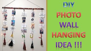 Hanging Picture Display | Photo wall  Decor DIY | Wall decoration ideas | Photo wall Decor