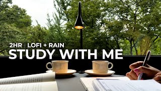 2hr Study With Me in Seoul | Lofi Chill + Rain Sound 🌧 | Pomodoro Timer 50/10 | 스터디윗미 |Cafe Study