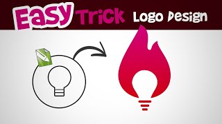 Tutorial How to make a burning light bulb idea logo design