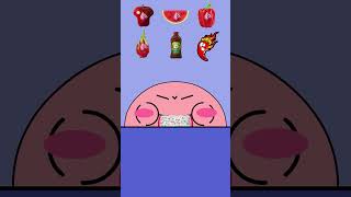 Kirby Animation - Random Red Food ASMR Mukbang 🍎🍉🌶️ #shorts