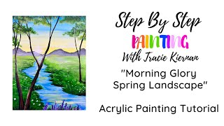 How To Paint a "Spring Landscape" - Step By Step Acrylic Tutorial