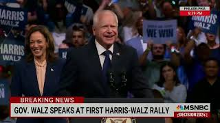 Tim Walz Make His VP Candidate Debut