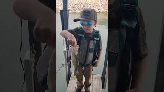 7 yrs old Catches Bass on the First Cast #bassfishing #swimbait