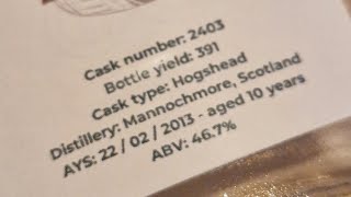 Mannochmore 10YO, 47.6%, Cask&BottleCo - Whisky Wednesday