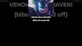 Venom kills Kraven! Venom bites off Kravens head! #spiderman #spiderman2 #marvel #mcu #shorts #short