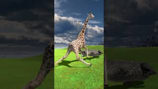 Survival of the Fittest Witness the Epic Encounter between Purussaurus and Giraffe