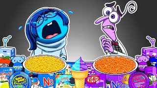 Inside Out 2 - Fear & Sadness Convenience Store PURPLE BLUE Food Mukbang Animation | ASMR