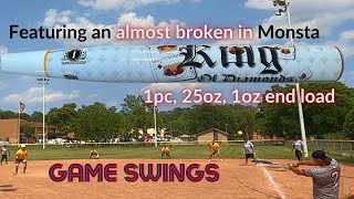 GAME SWINGS with an almost broken in 2023 Monsta King of Diamonds, 1pc, 1oz end load, for ASA