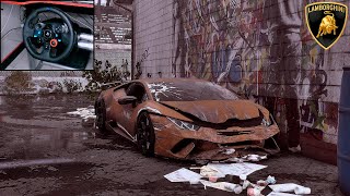 Rebuilding a Lamborghini huracan Evo 1200HP full transformation - NFS HEAT Logitech g29 gameplay