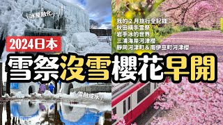 慘💔 2月日本 雪祭大缺雪 河津櫻早開｜秋田橫手雪祭→岩手冰之世界→神奈川三浦海岸河津櫻→靜岡河津町&南伊豆町河津櫻吹雪｜意外滿滿的日本旅遊 4K VLOG