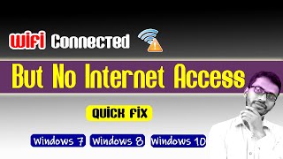 WiFi Connected But No Internet Access || How to Fix || 2020