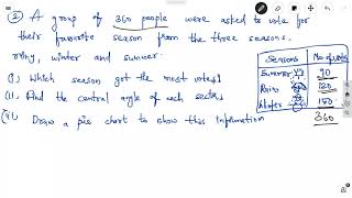 #CBSE 8TH MATHS#DATA HANDLING#Exercise-5.2#Problems -1,2 on pie chart with central angle-class6