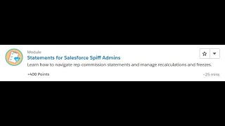 Statements for Salesforce Spiff Admins [Salesforce Trailhead Answers]