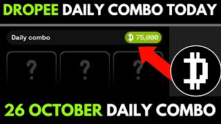 Dropee Daily Combo 26 October | Dropee Daily Combo Today | Dropee Daily Combo Today 26 October