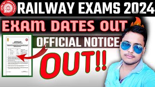 RAILWAY EXAM DATES 2024 OUT🔥|| OFFICIAL NOTICE🥳 || RPF SI 2024 || RAILWAY ALP EXAM DATE