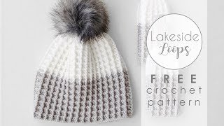 Watson Waffle Hat FREE crochet pattern video tutorial