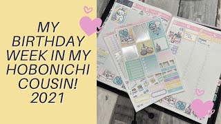 My Birthday spread in my Hobonichi Cousin 2021 #hobonichi #hobonichicousin #weeklyspread