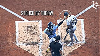 MLB | Struck by Throw  Unusual