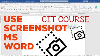 How to use Screenshot in Ms Word 2021| CIT Course | 26