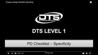 Program Design Checklist: Specificity