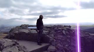 Moel Fammau Jubilee tower with Paul and Stella