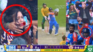 Everyone shocked when Sanju Samson's Six hit fan girl face and she started crying, Ind vs SA 4th T20