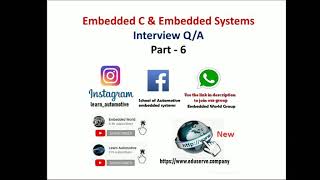 Embedded C Interview Q/A | Part - 6 | Embedded World | Embedded C