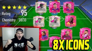 EA FC 24 (FIFA 24): WELTREKORD 8x ICONS in 132 Rated Full ICON Fut Draft Challenge Ultimate Team