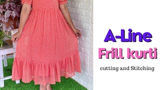 DIY: Georgette frill frock cutting and stitching | DIY frill frock design #malayalam