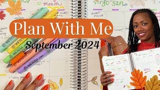 September 2024 Plan with Me: Simple Setup + Fresh Overview + Goal + Erin Condren  🍂✨🧡 #planwithme