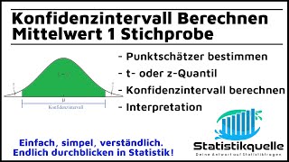 Konfidenzintervall Mittelwert unbekannte Varianz - einfach erklärt