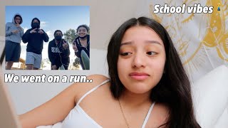 ONLINE SCHOOL VLOG+ WE WENT ON A RUN..