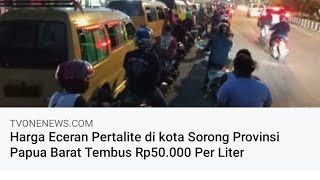 Pertalite eceran di sorong mencapai 50rb / botol, antrian di SPBU lebih panjang @mardiono_diosoq