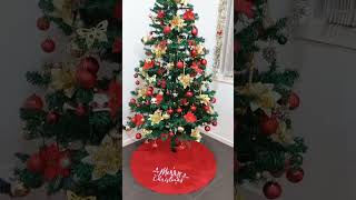 Christmas Tree setup | Red and gold Christmas tree | Temu shopping haul