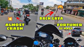 Almost crash 💥🥺 | Accident hote hote bach gaya 🤬 | Fortuner se lag gayi race 😡