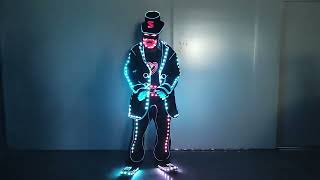 Top quality led tron dance costume with big beard mask