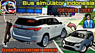 Elvish Yadav Grey Fortuner modified  mod for bus simulator Indonesia ||Fortuner livery for bussid