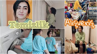 HIZLANDIRILMIŞ TEMİZLİK VLOGU Part 2 | Hem Temizlik Hem Market Alışverişi Yaptım | Mis Gibi 👌🏻