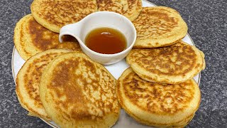 how to make fluffy semolina pancakes 🥞 no eggs!فطاير خفيفة وسهلة التحضير