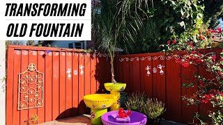 How to transform an old concrete fountain to a beautiful art piece DIY project