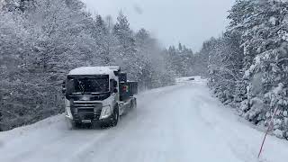 #1 Winter road Truck driving in Sweden | Trucking in Sweden