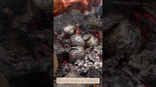 Печена картопля та крильця #shorts #cooking #forest #firekitchen #україна #potatoes