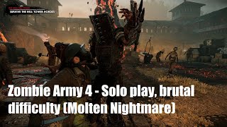 Zombie Army 4 - Solo play, brutal difficulty (Molten Nightmare)