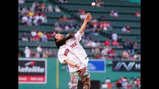 Steve Aoki AIRMAILS hilariously bad first pitch at Boston Red Sox - Houston Astros Fenway Park Game